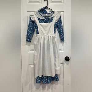 Blue and White Kids Little house of the prarie costume Dress size 10-12.